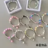 Ancient silver imitation stone bracelet, elastic bracelet, student best friend gift, retro forest-style classical bracelet, fresh and delicate jewelry Specification image